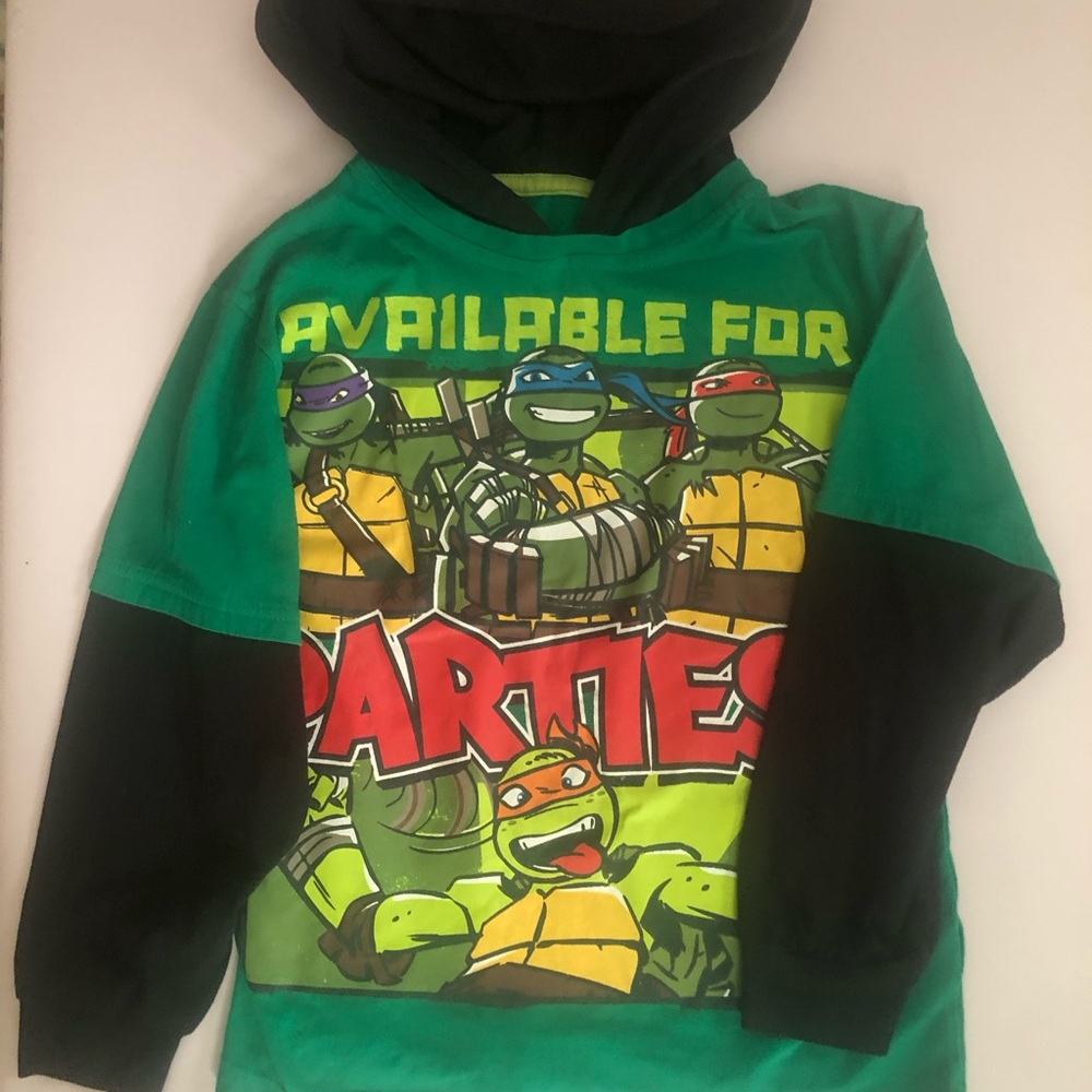 Kids Ninja Turtle Party Green and Black Hoodie